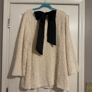 H&M sequin bow dress large NWT